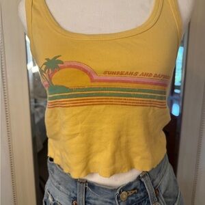 Billabong Sunbeams and Daydreams Yellow Graphic Crop Top